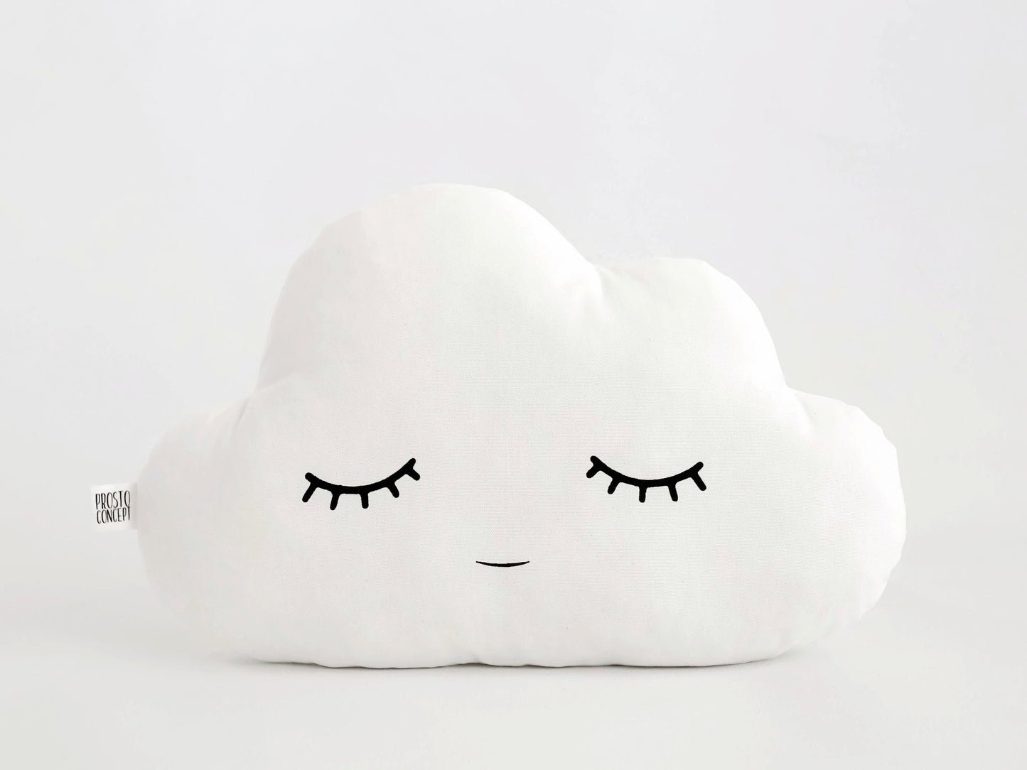 Set of 2 Pillows - White Cloud Pillow and Black Polka Dot Raindrop Pillow