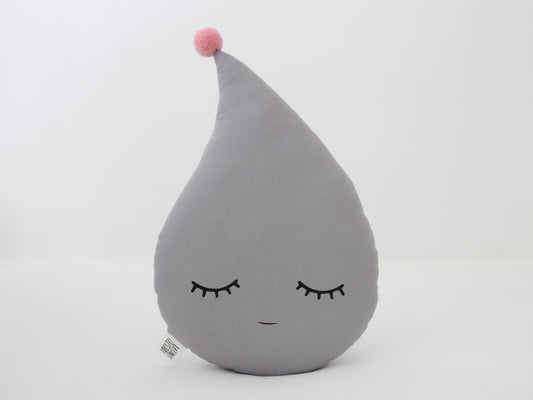 Gray Raindrop Pillow
