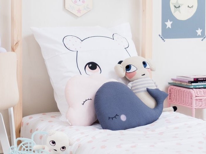 Petrol Blue Whale Pillow