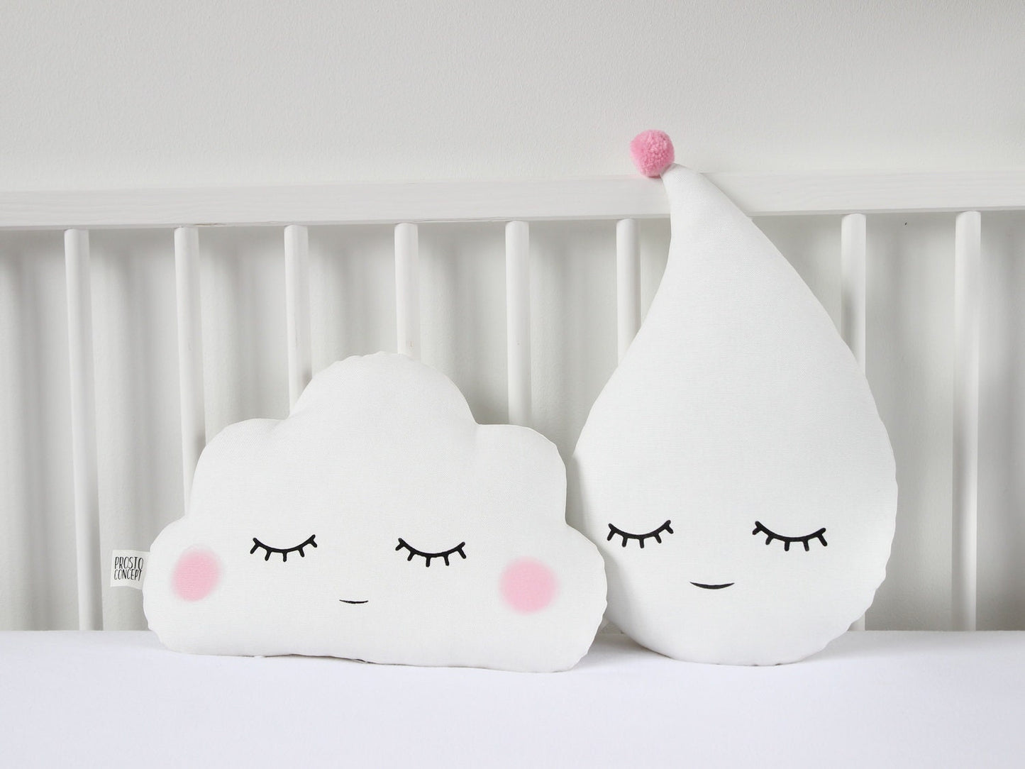 White Raindrop Pillow