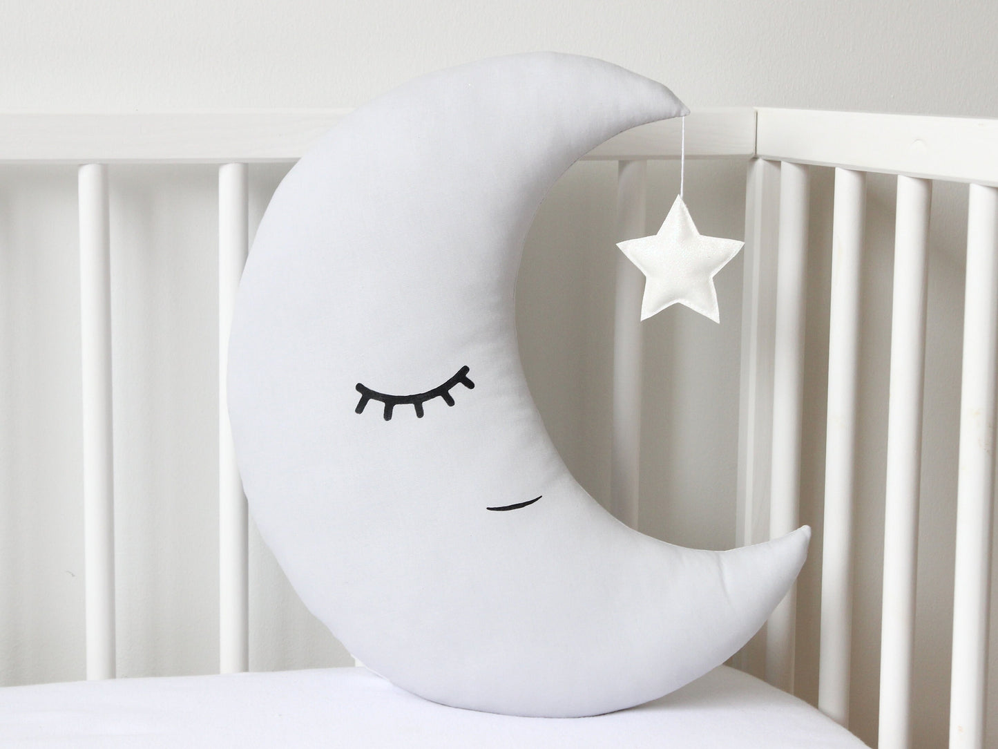 Crescent Moon Pillow (8 colors) with Star