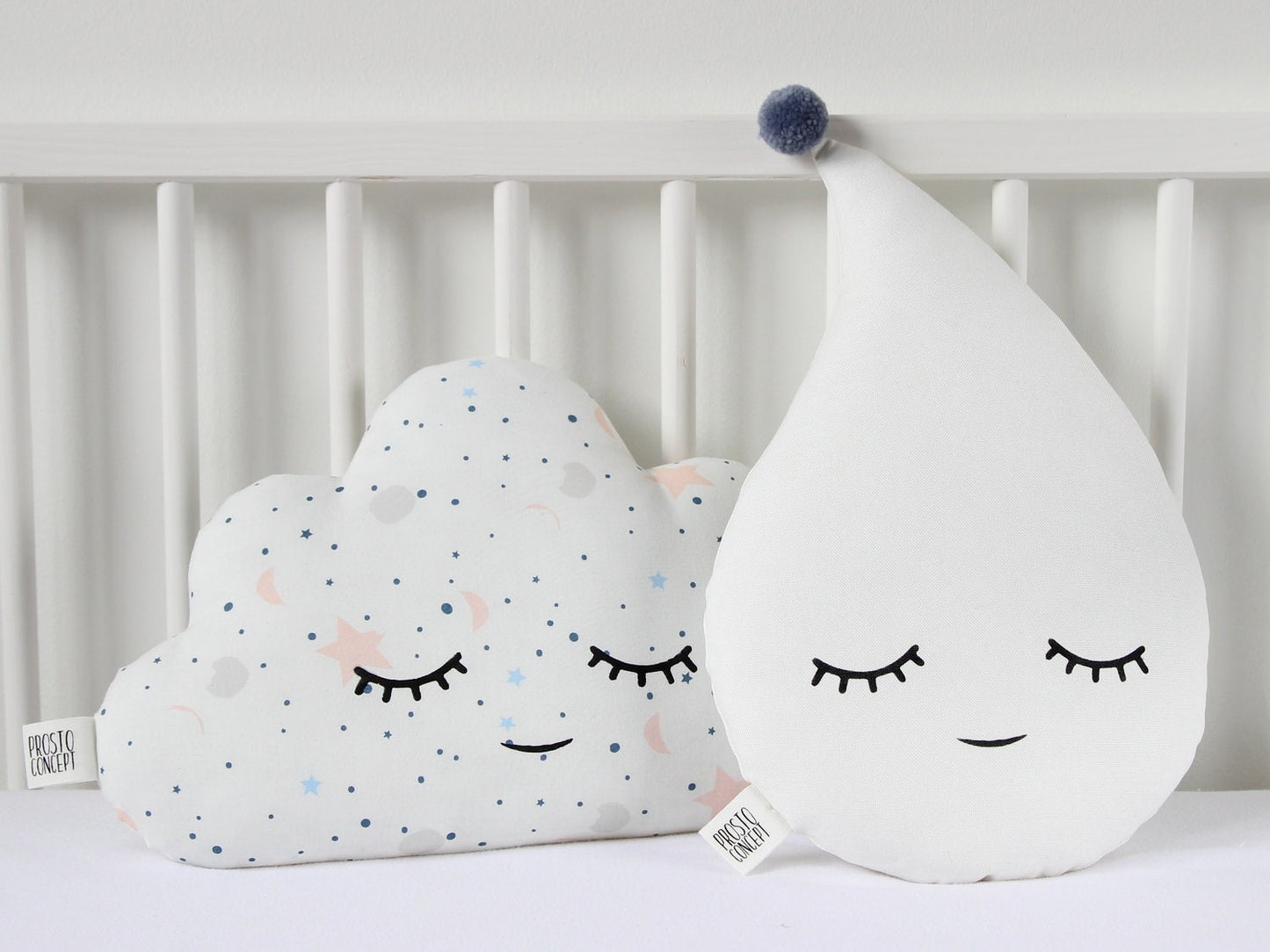White Raindrop Pillow