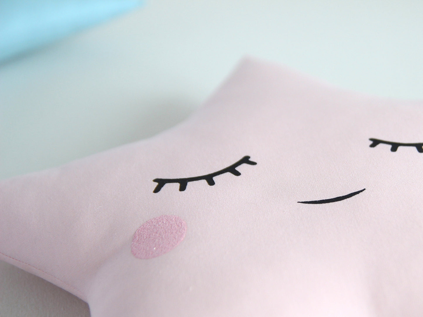 Star Pillow (3 colors) with Glitter Cheeks
