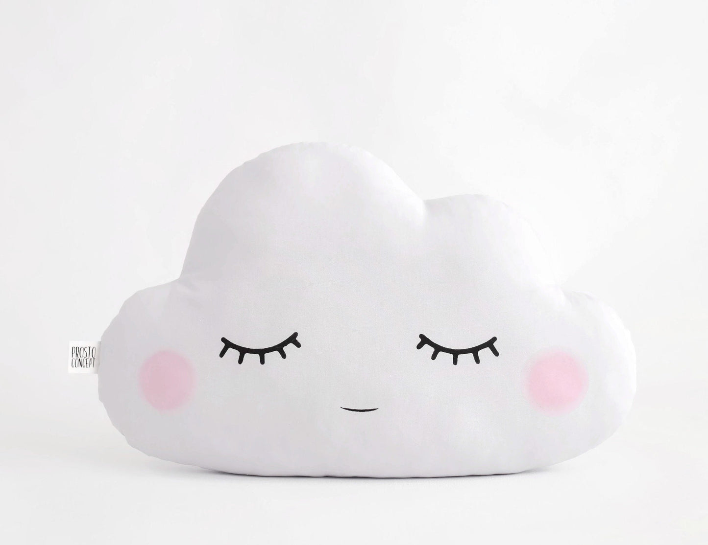 Set of 2 Pillows - Light Gray Cloud Pillow and Pale Pink Star Pillow
