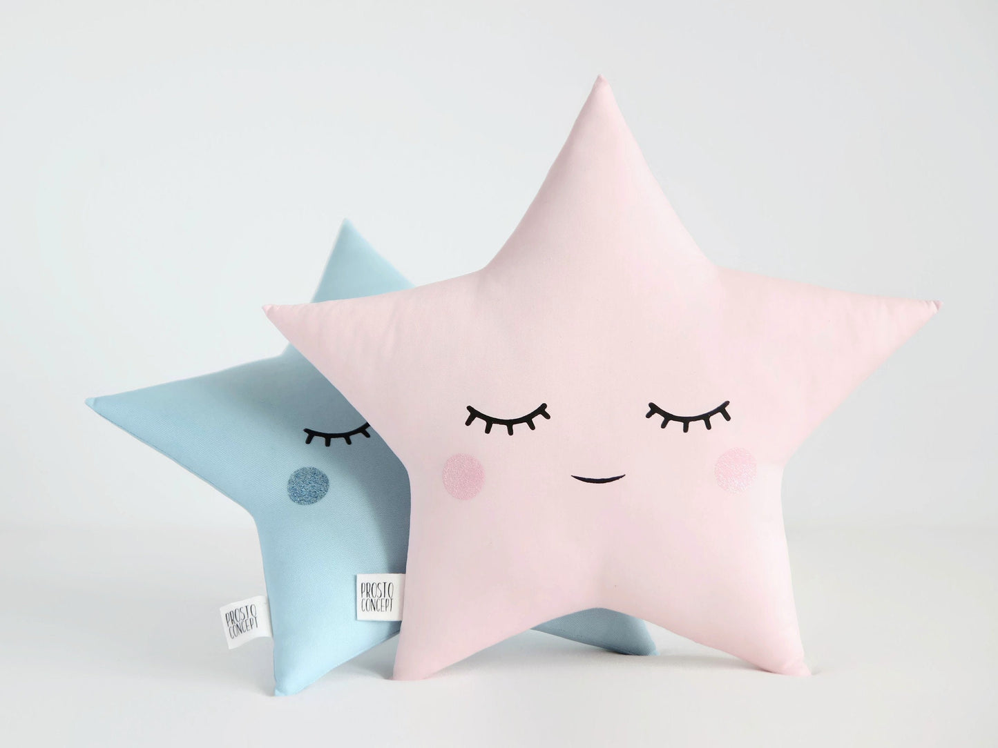 Star Pillow (3 colors) with Glitter Cheeks