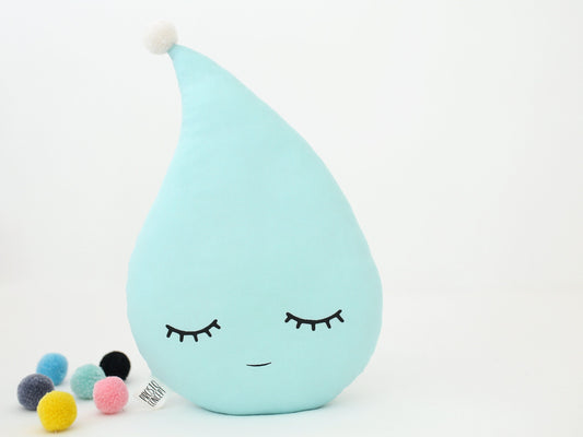 Mint Raindrop Pillow