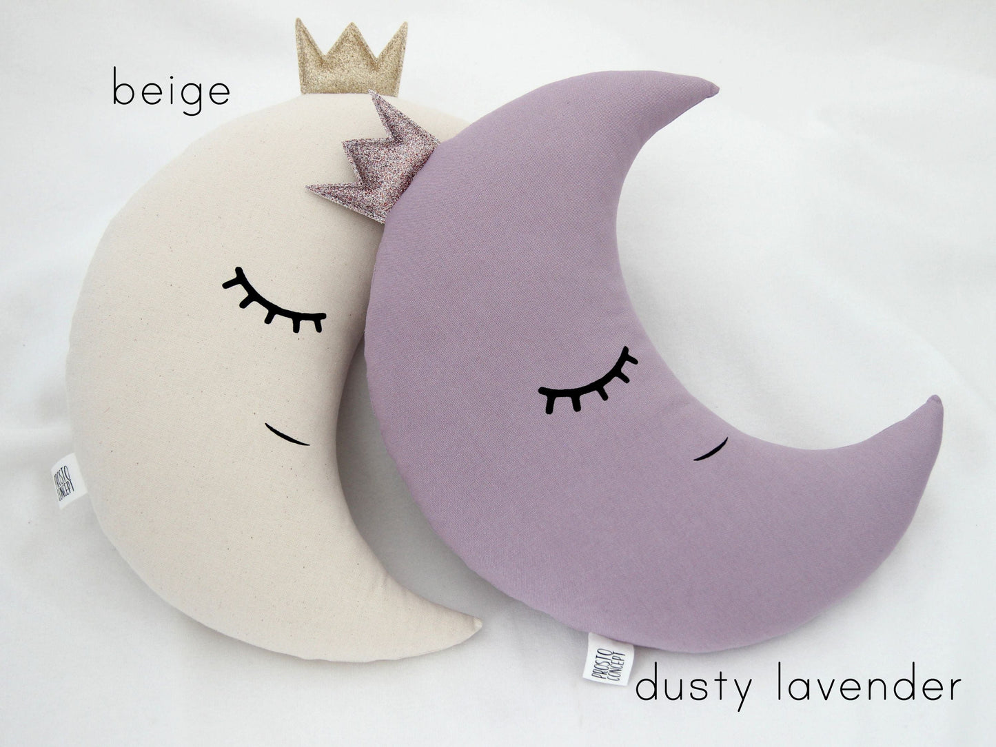 Crescent Moon Pillow (12 colors) with Crown