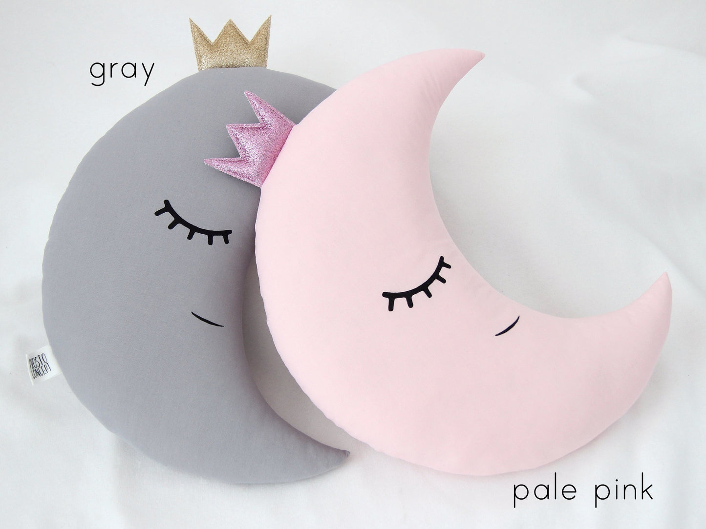 Crescent Moon Pillow (12 colors) with Crown