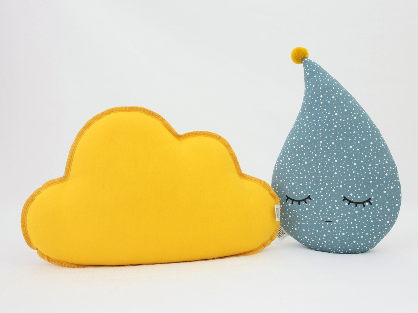 Mustard, Teal or Plum Raindrop Pillow