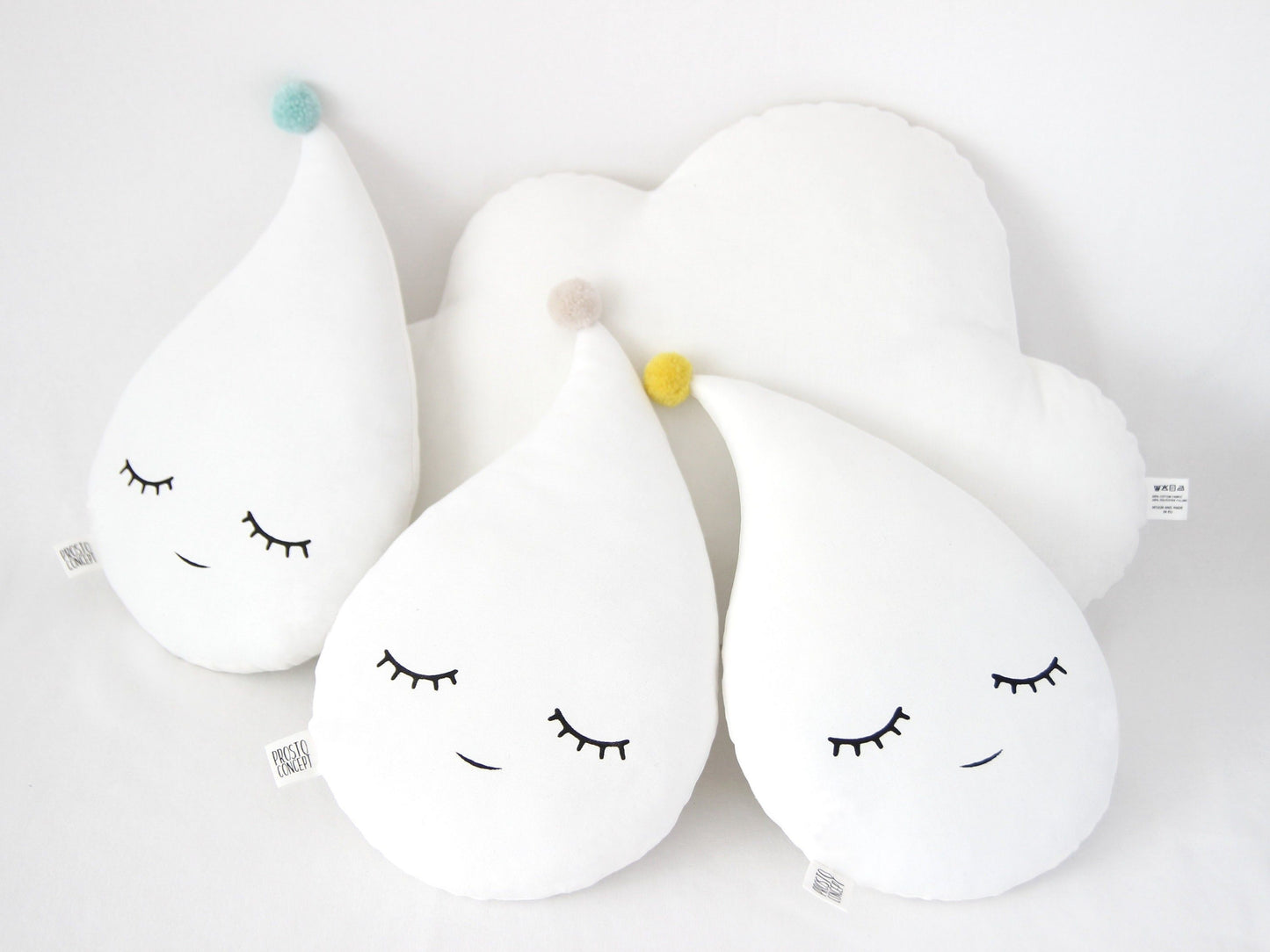 White Raindrop Pillow