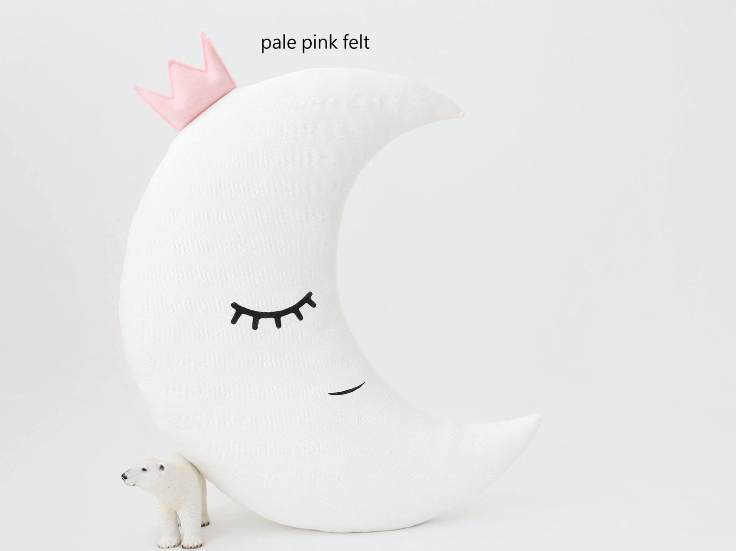 Crescent Moon Pillow (12 colors) with Crown