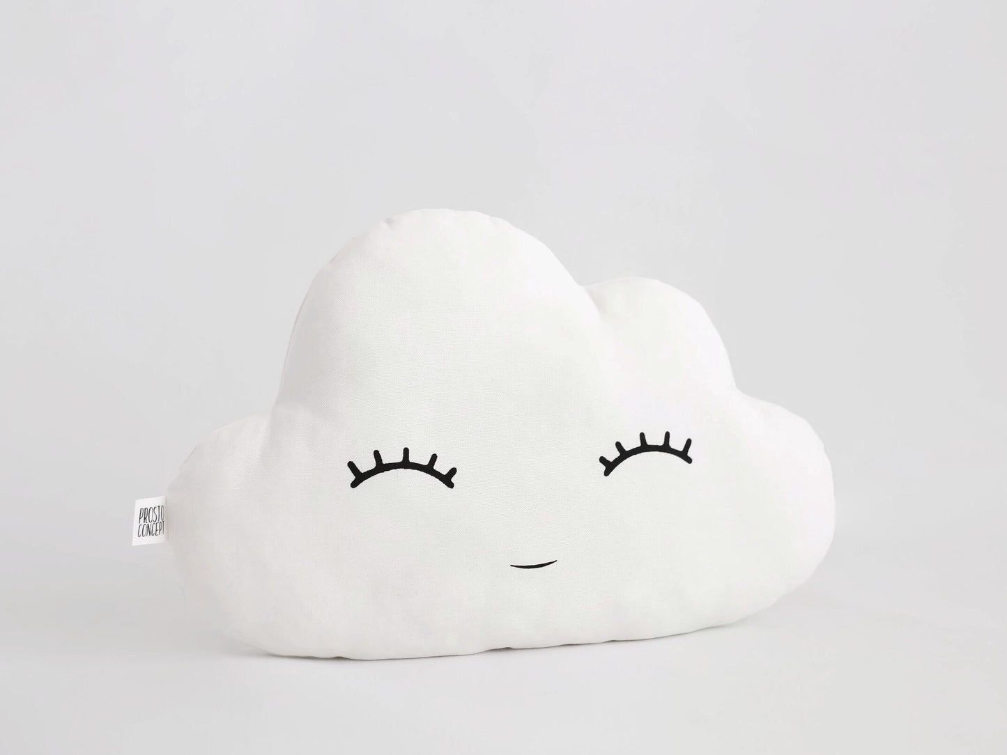 Set of 3 Pillows - White Cloud, Pale Pink Crescent Moon and Light Gray Star Pillows