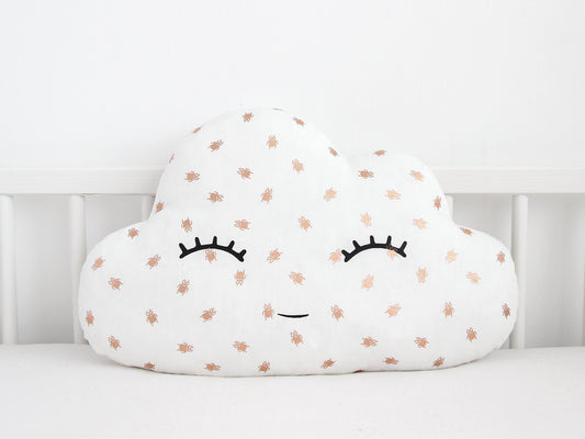 White with Golden Scarabs Cloud Pillow