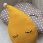 Gray Raindrop Pillow
