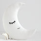 White Crescent Moon Pillow with Crown or Star