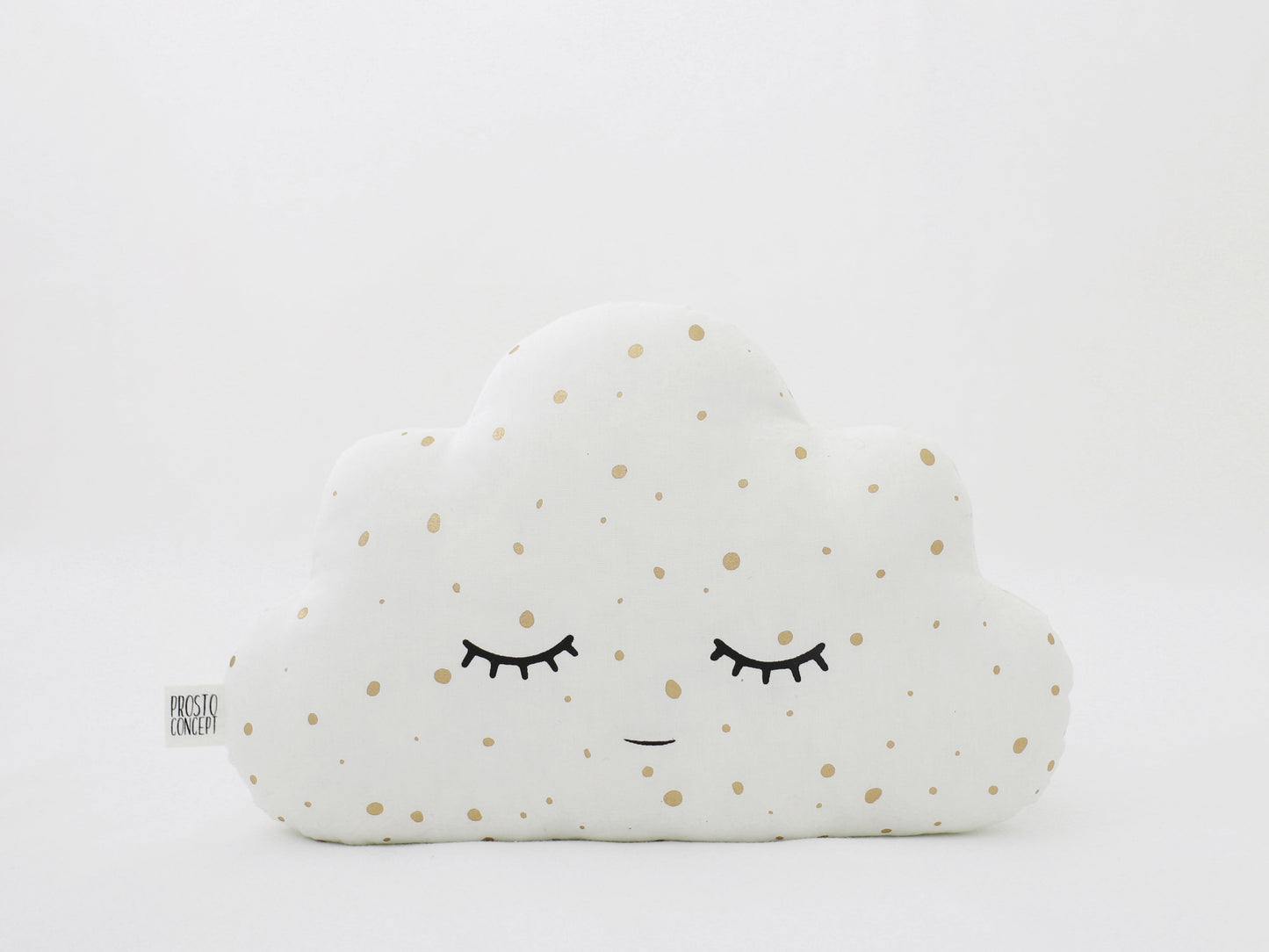 White with Golden Dots Small Cloud Pillow