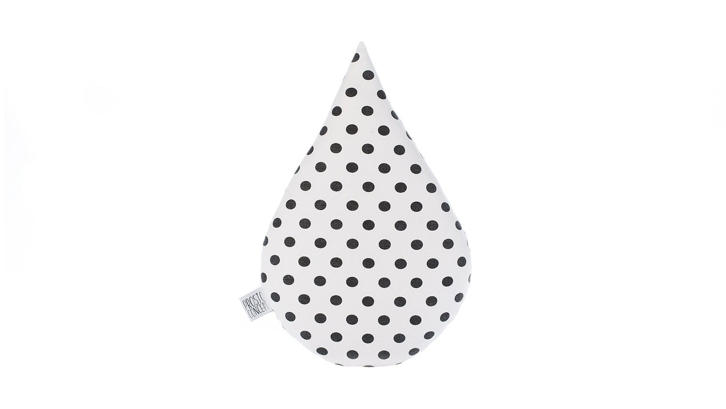 Set of 2 Pillows - White Cloud Pillow and Black Polka Dot Raindrop Pillow