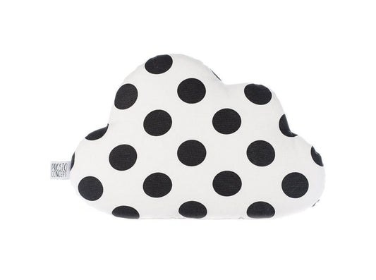 White with Black Dots Cloud Pillow