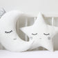 White Star Pillow with Silver Cheeks