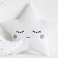 Set of 2 White Pillows - Crescent Moon and Star Pillows with Rose Golden Touch