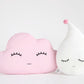 Set of 2 Pillows - Pink Cloud Pillow and White Raindrop Pillow