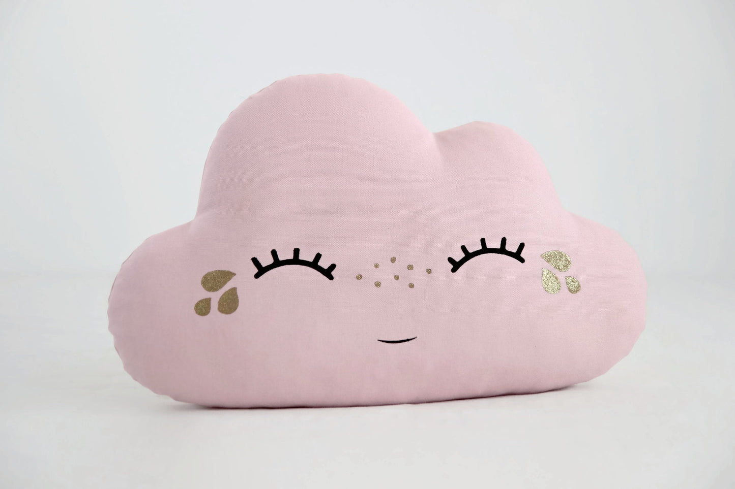 Pale Pink Cloud Pillow with Golden Touch