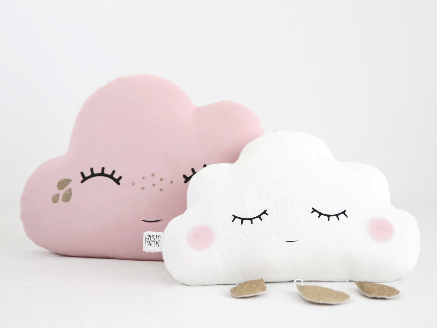 Pale Pink Cloud Pillow with Golden Touch