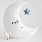 White Crescent Moon Pillow with Crown or Star