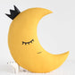 Mustard Crescent Moon Pillow With Crown