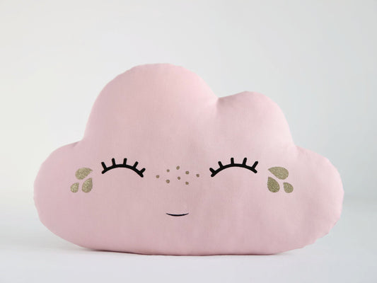 Pale Pink Cloud Pillow with Golden Touch