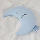 Light Blue Crescent Moon Pillow with Crown or Star