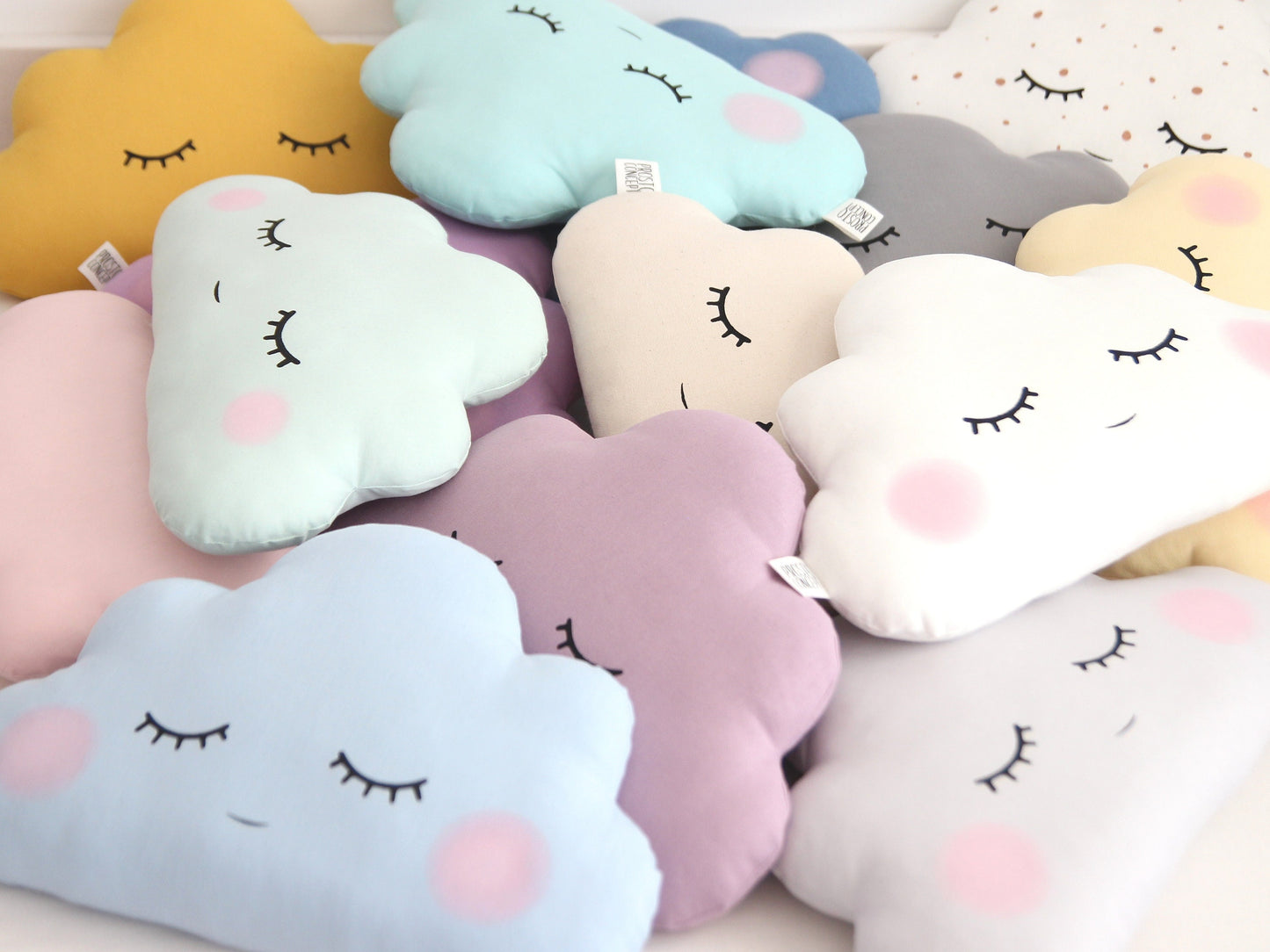 Pastel Yellow Small Cloud Pillow