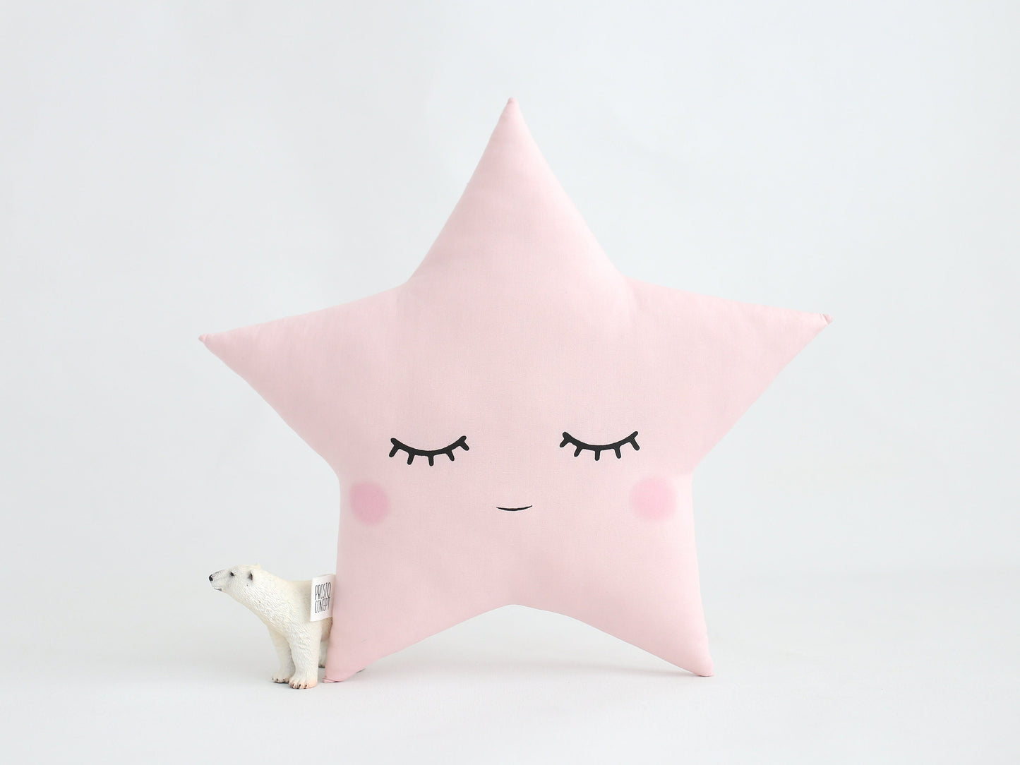 Set of 2 Pillows - Light Gray Cloud Pillow and Pale Pink Star Pillow