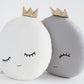White or Gray Full Moon Pillow with Crown