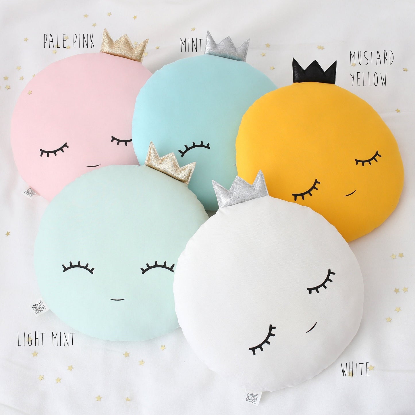 Full Moon Pillow (6 colors) with Crown