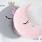 Crescent Moon Pillow (12 colors) with Crown