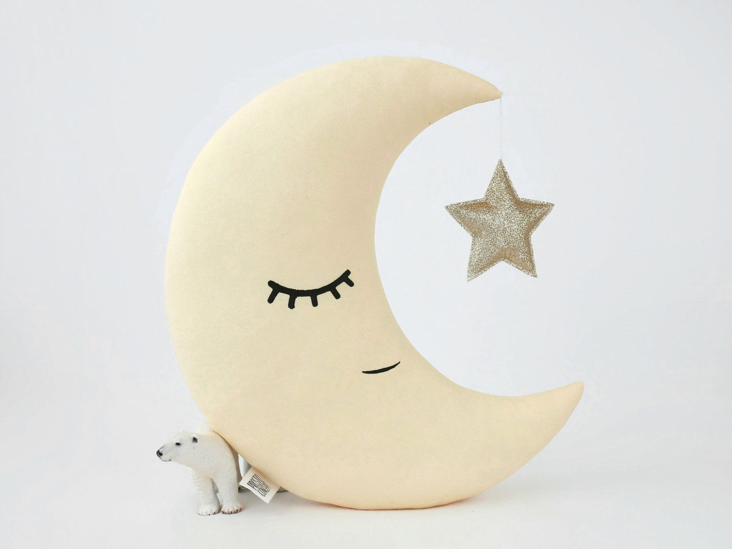 Pastel Yellow Crescent Moon Cushion - Pastel Yellow Crescent Moon Cushion - prostoconcept