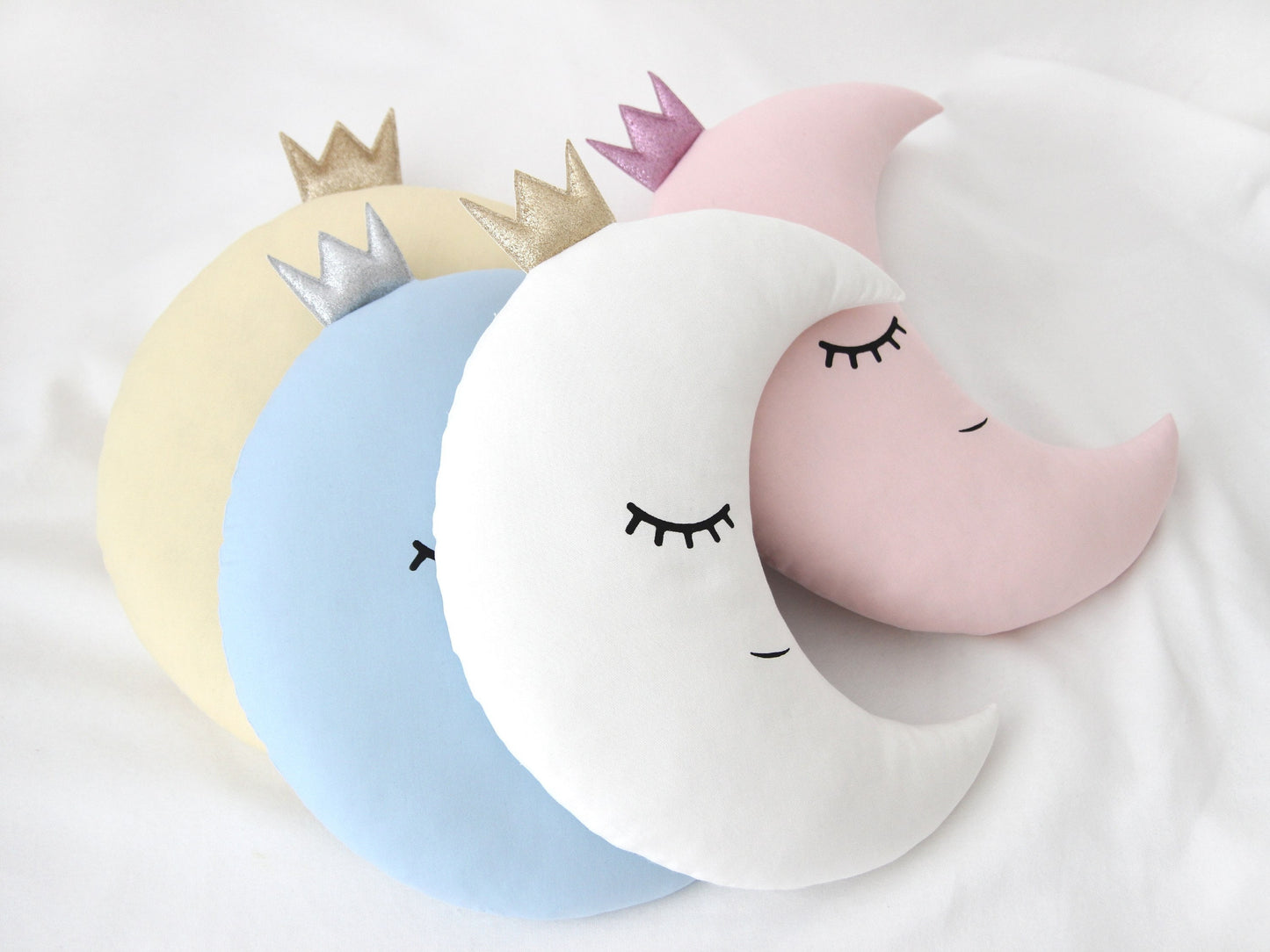 Crescent Moon Pillow (12 colors) with Crown
