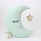 Green Mint Crescent Moon Pillow with Crown or Star