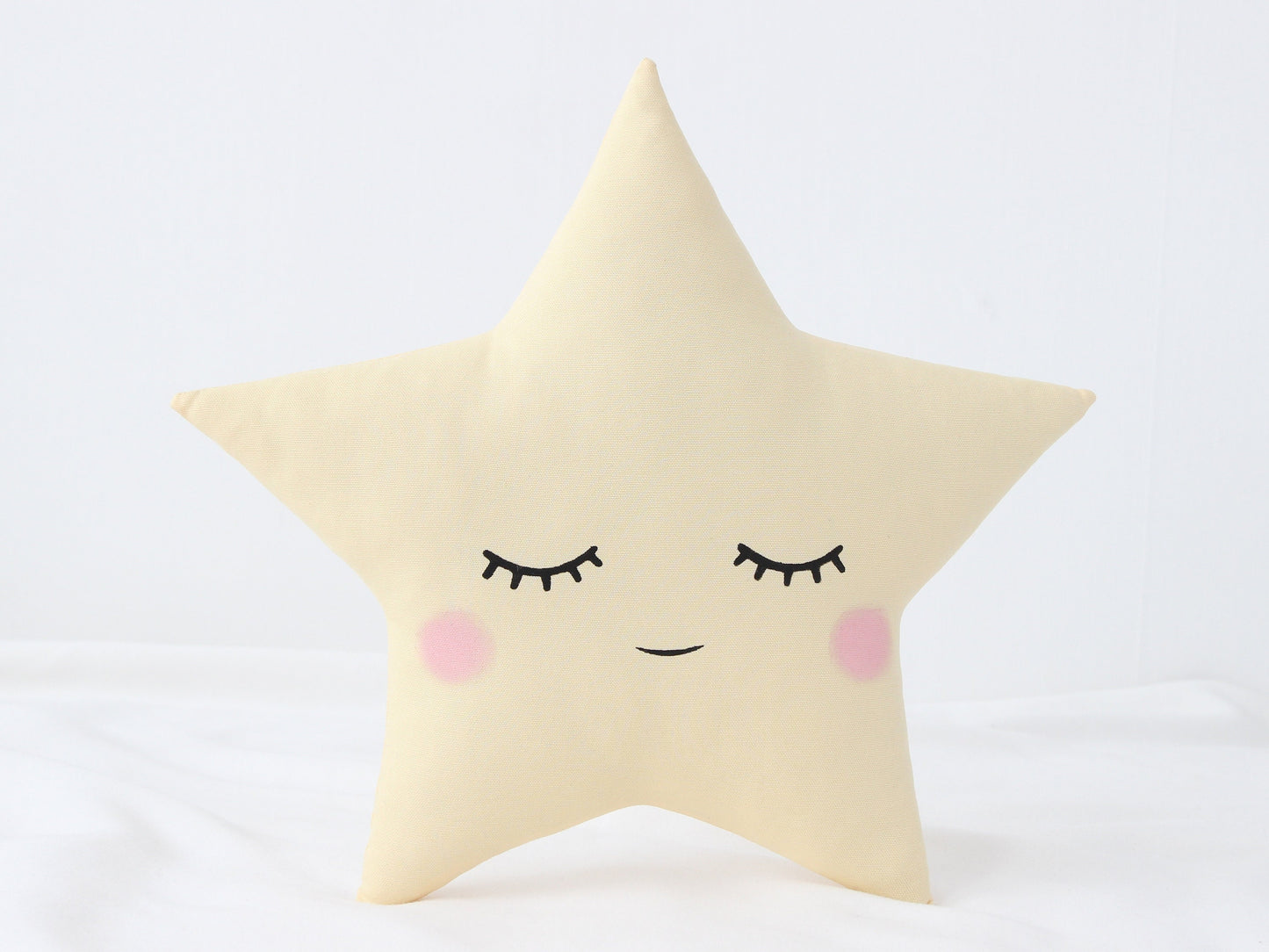 Set of 2 Pillows - Mint Crescent Moon Pillow and Pastel Yellow Star Pillow