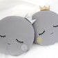 Gray Full Moon Pillow with Golden or Silver Touch