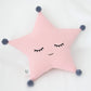 Set of 2 Pillows - Gray Crescent Moon Pillow and Pink Star Pillow