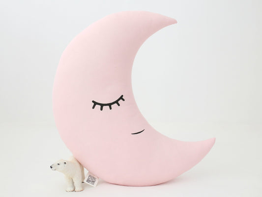 Pale Pink Crescent Moon Pillow