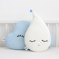 Set of 2 Pillows - Light Blue Cloud Pillow and White Raindrop Pillow