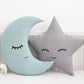 Set of 2 Pillows - Gray Star Pillow and Dusty Mint Crescent Moon Pillow
