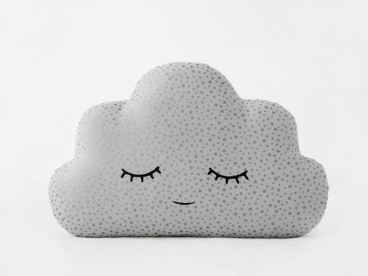 Gray with Silver Dots Small Cloud Pillow