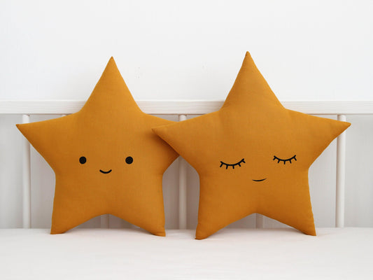 Mustard Star Pillow