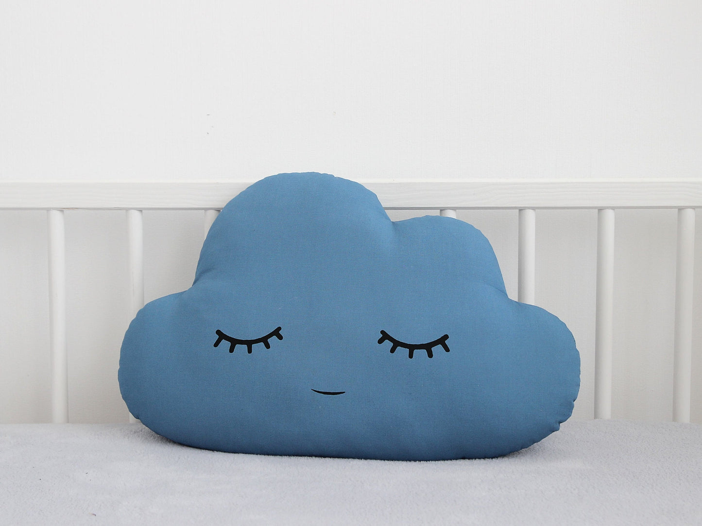 Set of 2 Pillows - Petrol Blue Cloud Pillow and Mustard Raindrop Pillow