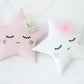 Sleepy Star Pillow (2 colors) with Tulle Flower and Golden Cheeks