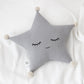 Set of 3 Pillows - Mustard Cloud, Crescent Moon (2 colors) and Gray Star Pillows